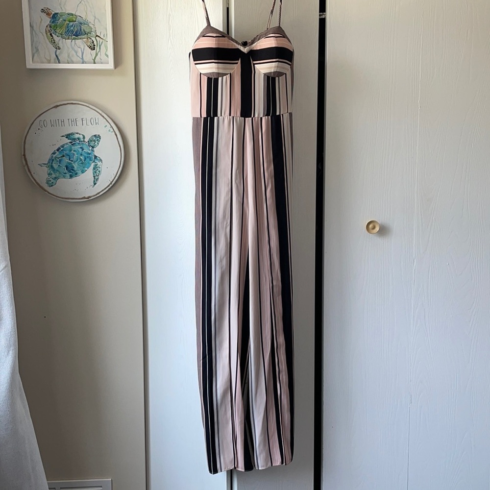 Pink Striped Pantsuit